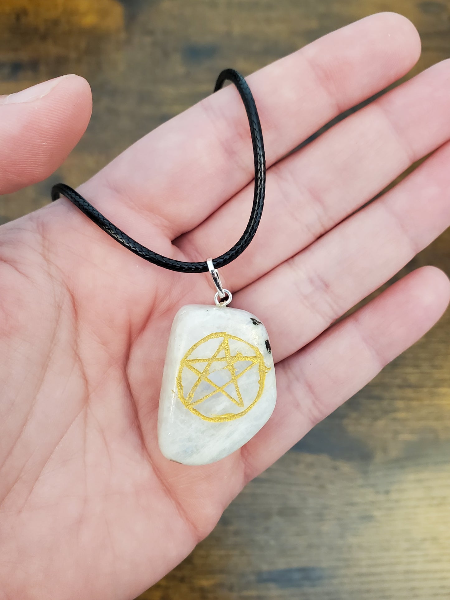 Moonstone Pentacle Necklace