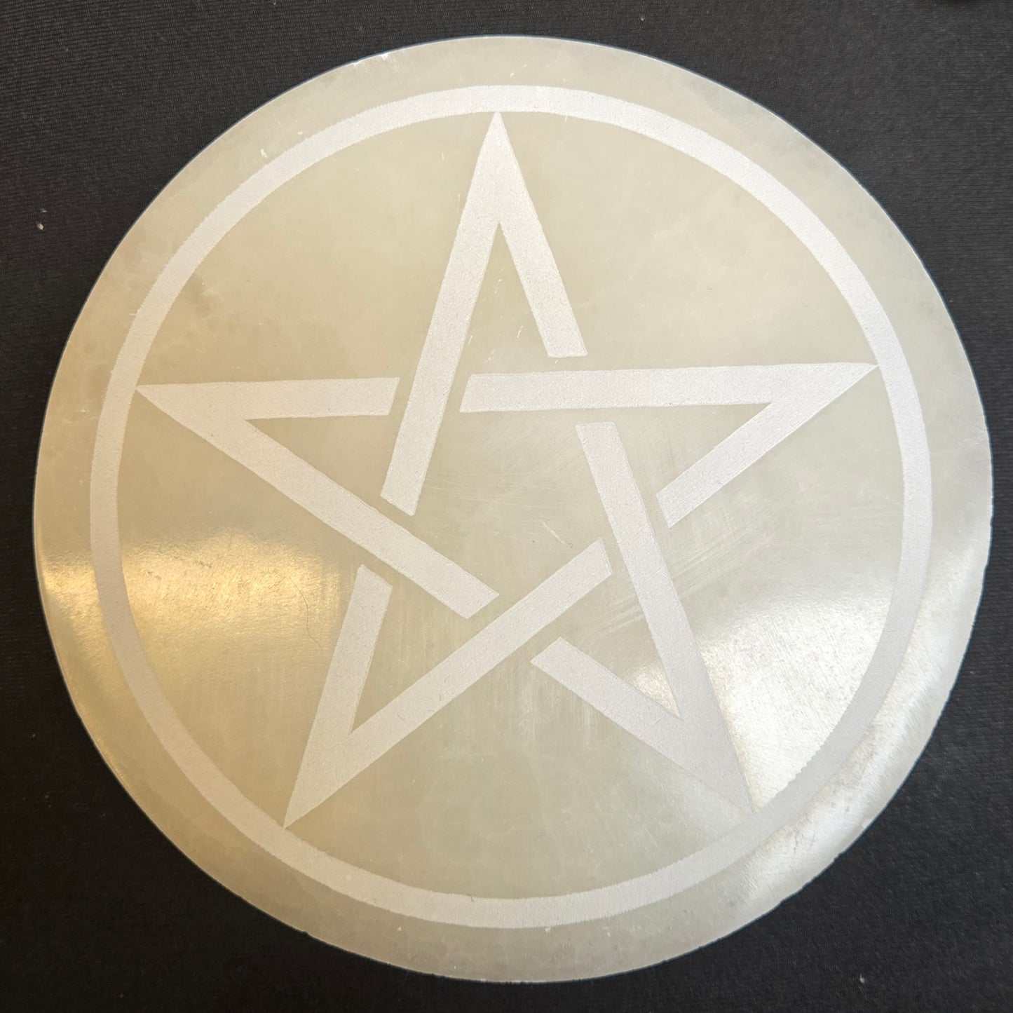 Selenite Pentacle Plate